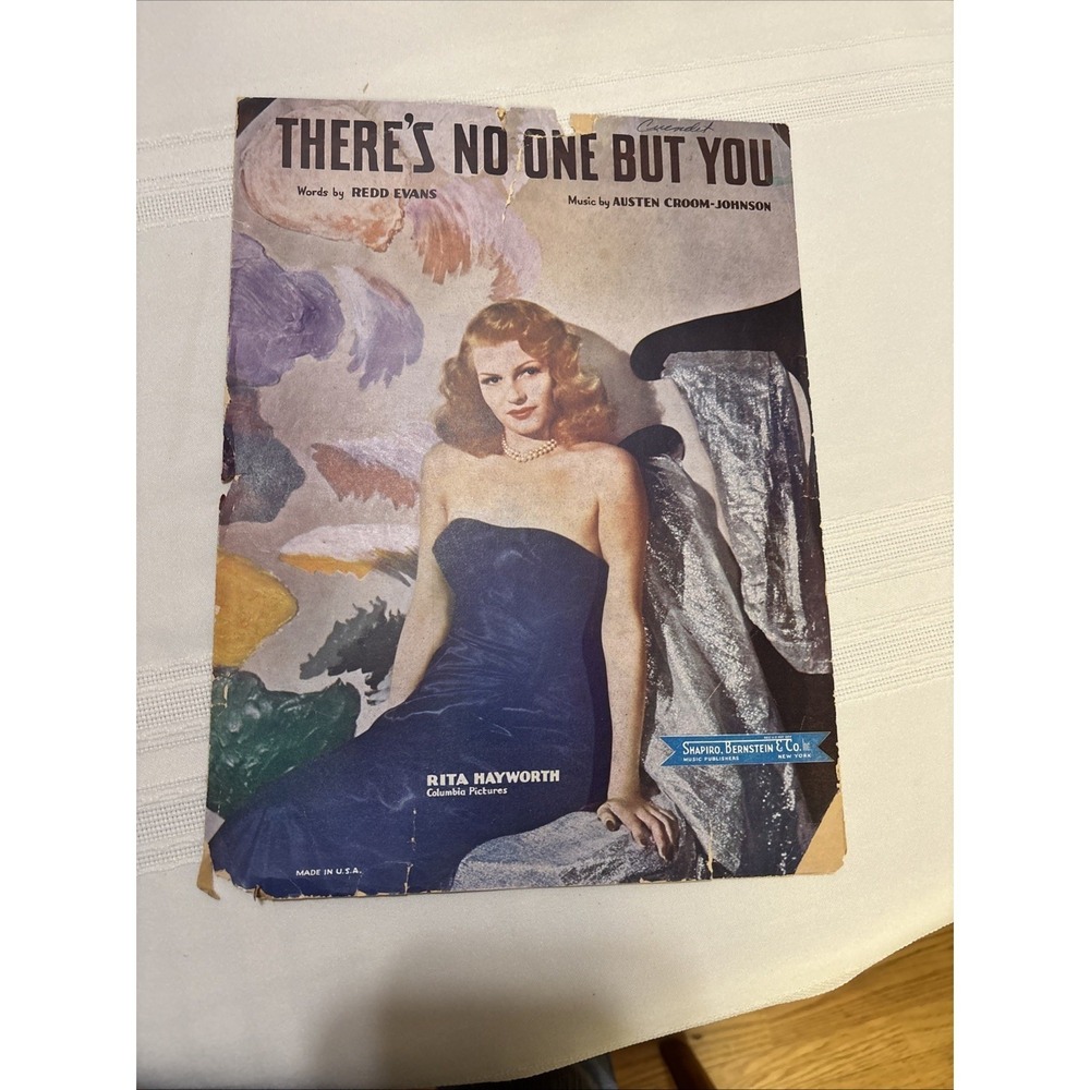 There's No One But You 1946 Sheet Music Rita Hayworth A34